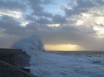 SX33346 Waves at Porthcawl lighthouse.jpg